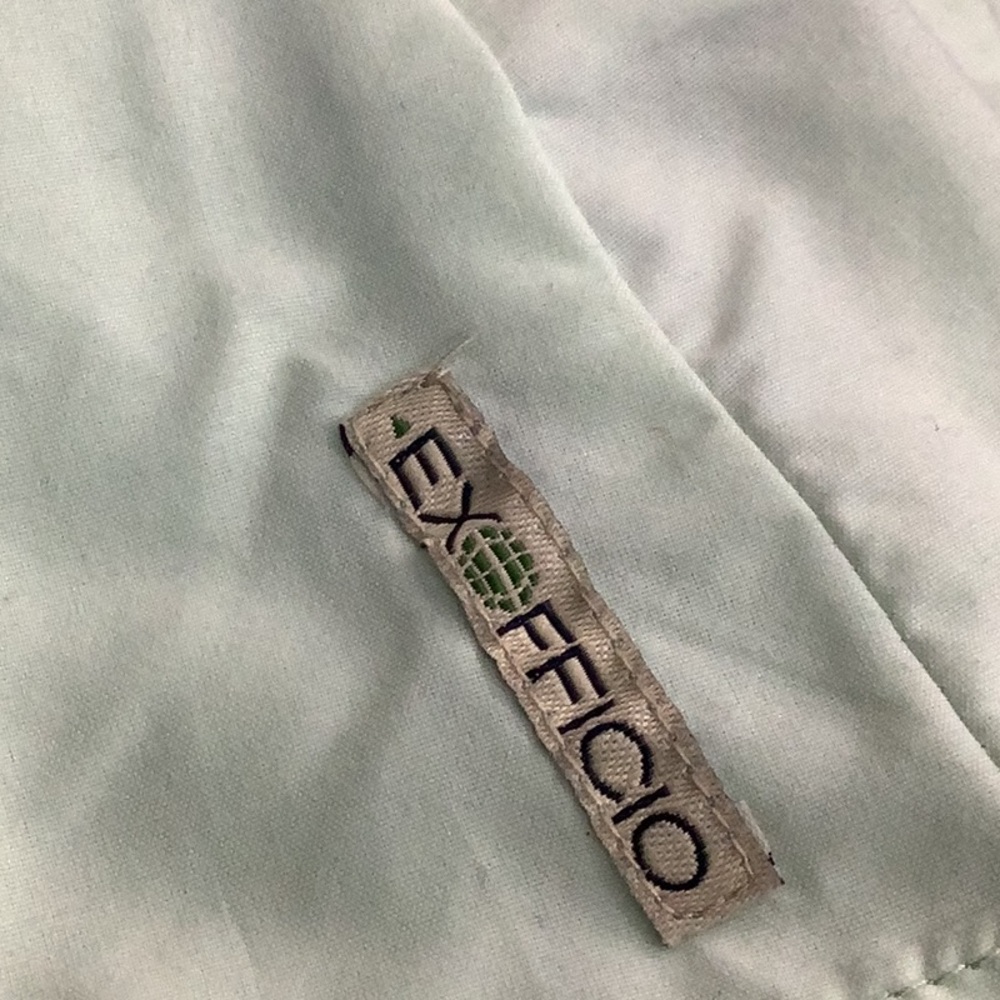 ExOfficio mint green long roll tab sleeve snap front light weight shirt Sz L - Picture 9 of 9